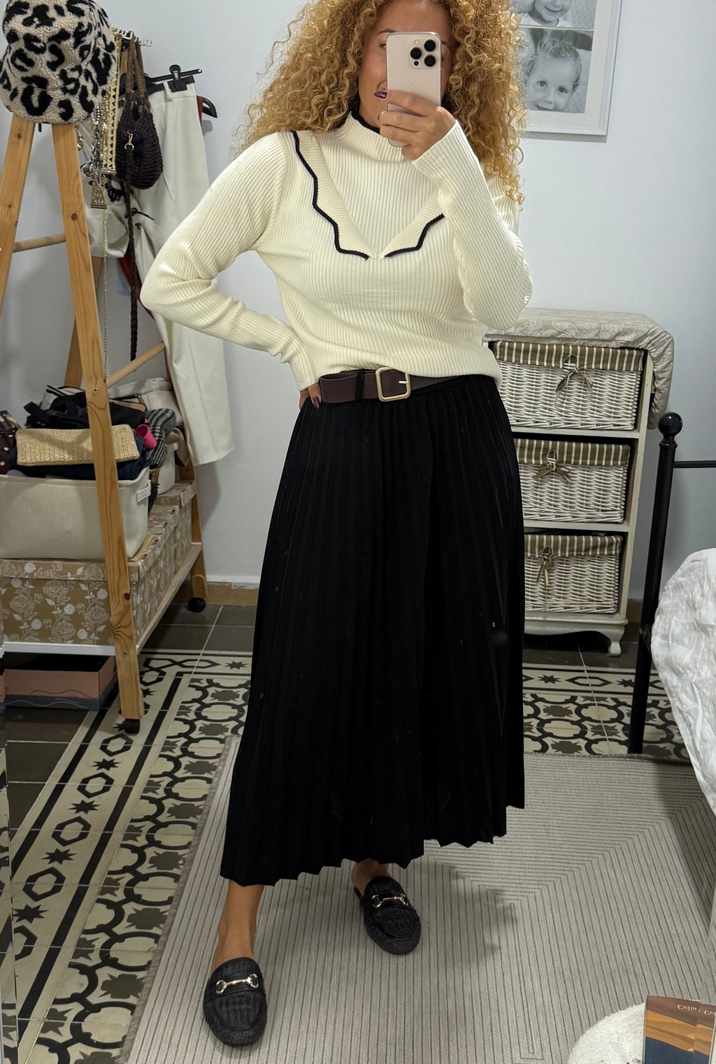Jersey Doll Canalé — Marrón, Beige, Gris, Negro, Topo y Blanco