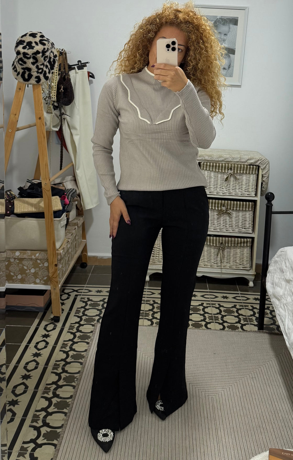 Jersey Doll Canalé — Marrón, Beige, Gris, Negro, Topo y Blanco