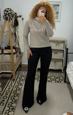 Jersey Doll Canalé — Marrón, Beige, Gris, Negro, Topo y Blanco