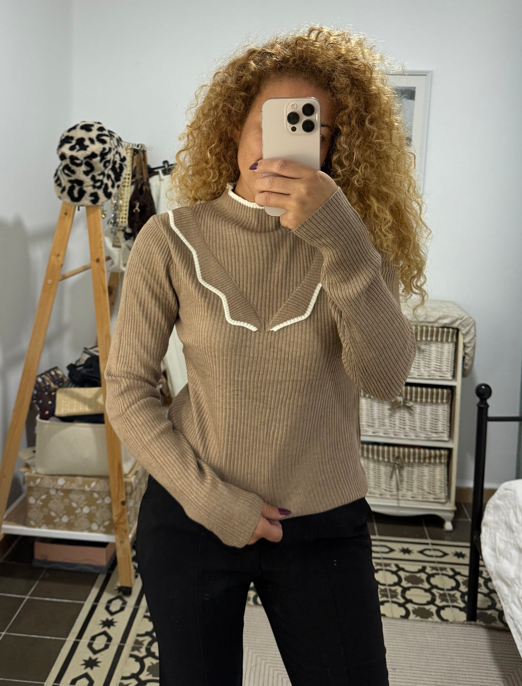 Jersey Doll Canalé — Marrón, Beige, Gris, Negro, Topo y Blanco