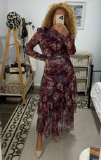 Top Anastasia Flores — Berenjena y Negro