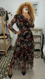 Top Anastasia Flores — Berenjena y Negro