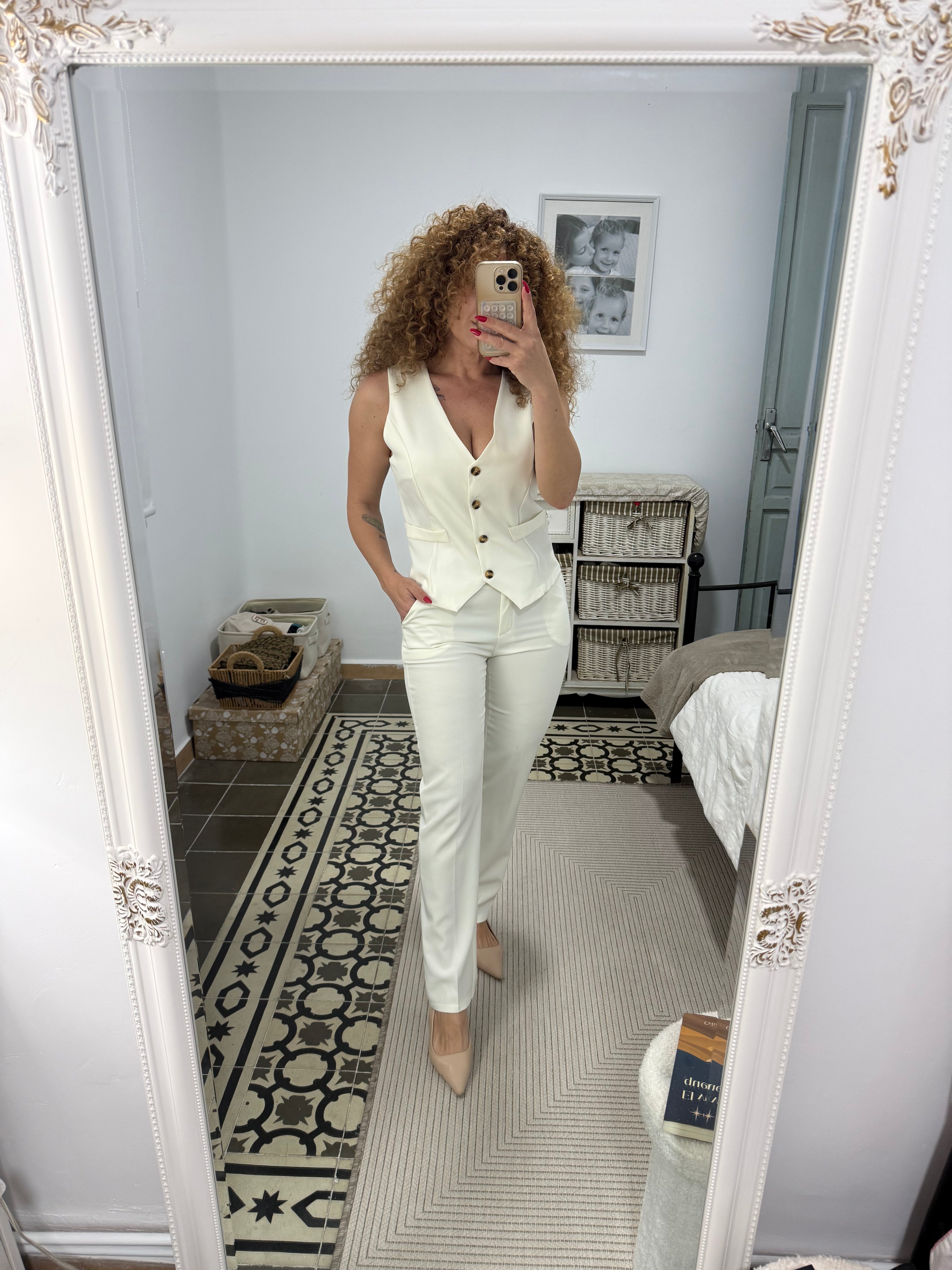 Pantalón Nicoleta con Cinturón - Blanco