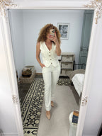 Pantalón Nicoleta con Cinturón - Blanco