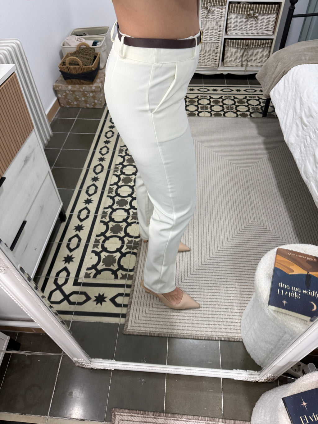 Pantalón Nicoleta con Cinturón - Blanco
